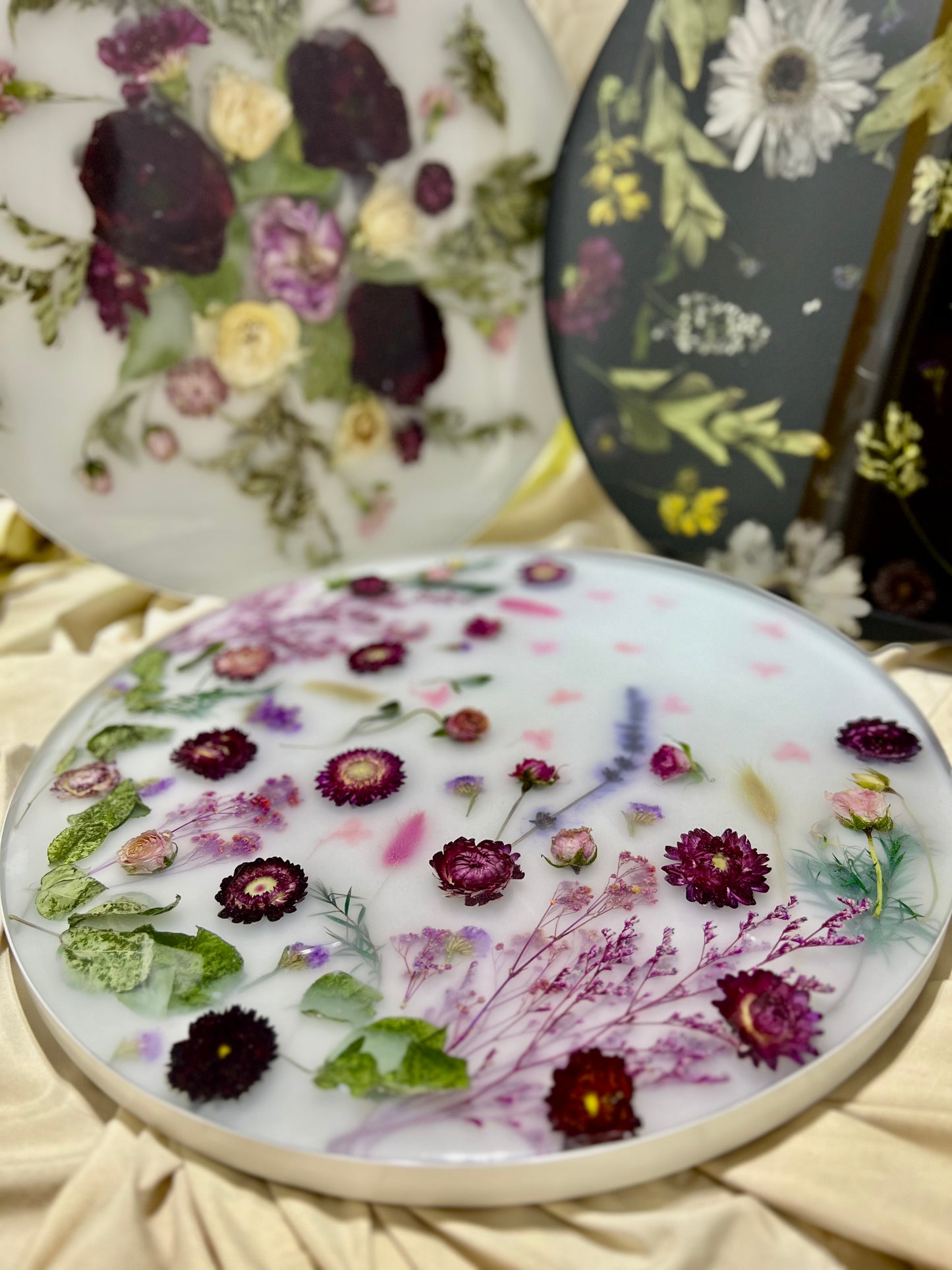 Epoxy resin flower tables