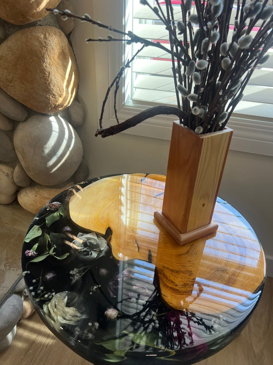 Golden Bloom Epoxy Resin Coffee Table